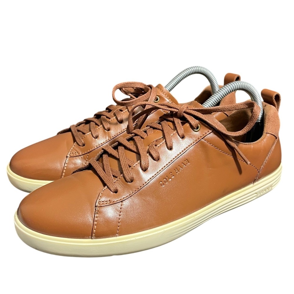 Cole Haan Grand Plus Crosscourt Sneaker Shoes Mens Size 8.5 Tan Leather